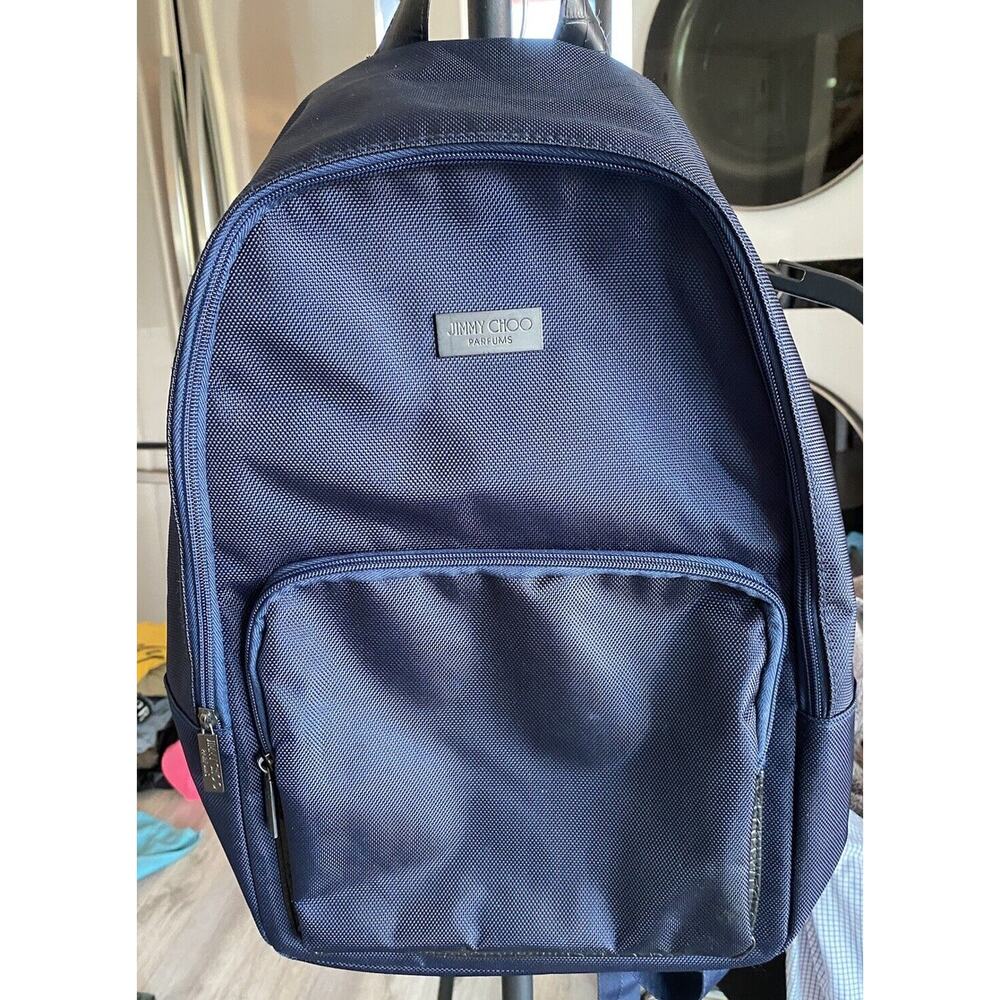 Jimmy Choo Parfums J C BackPack Bag Navy Blue Faux Crocodile Trim